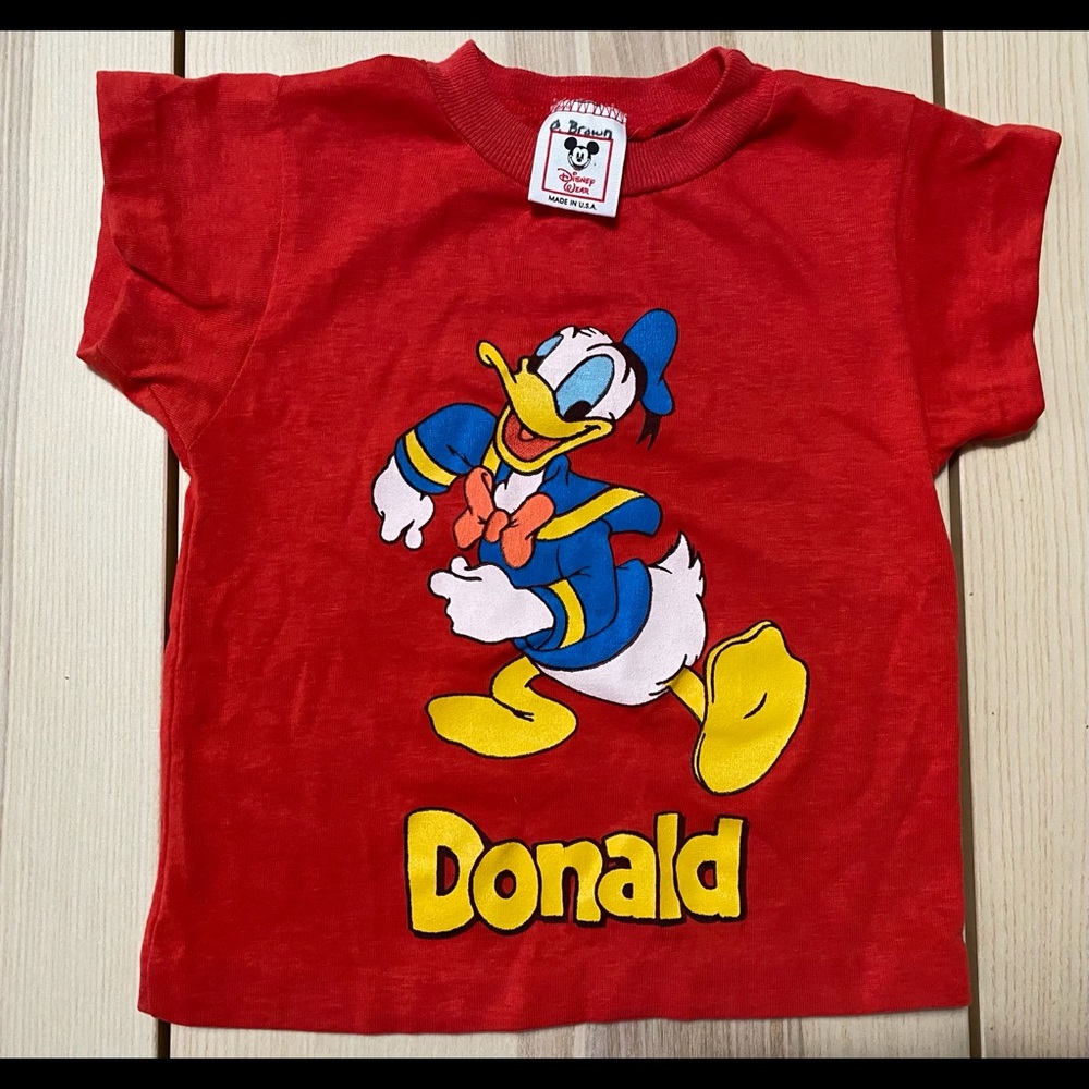 Vtg Disney Large Print Donald Duck Shirt Size 4T